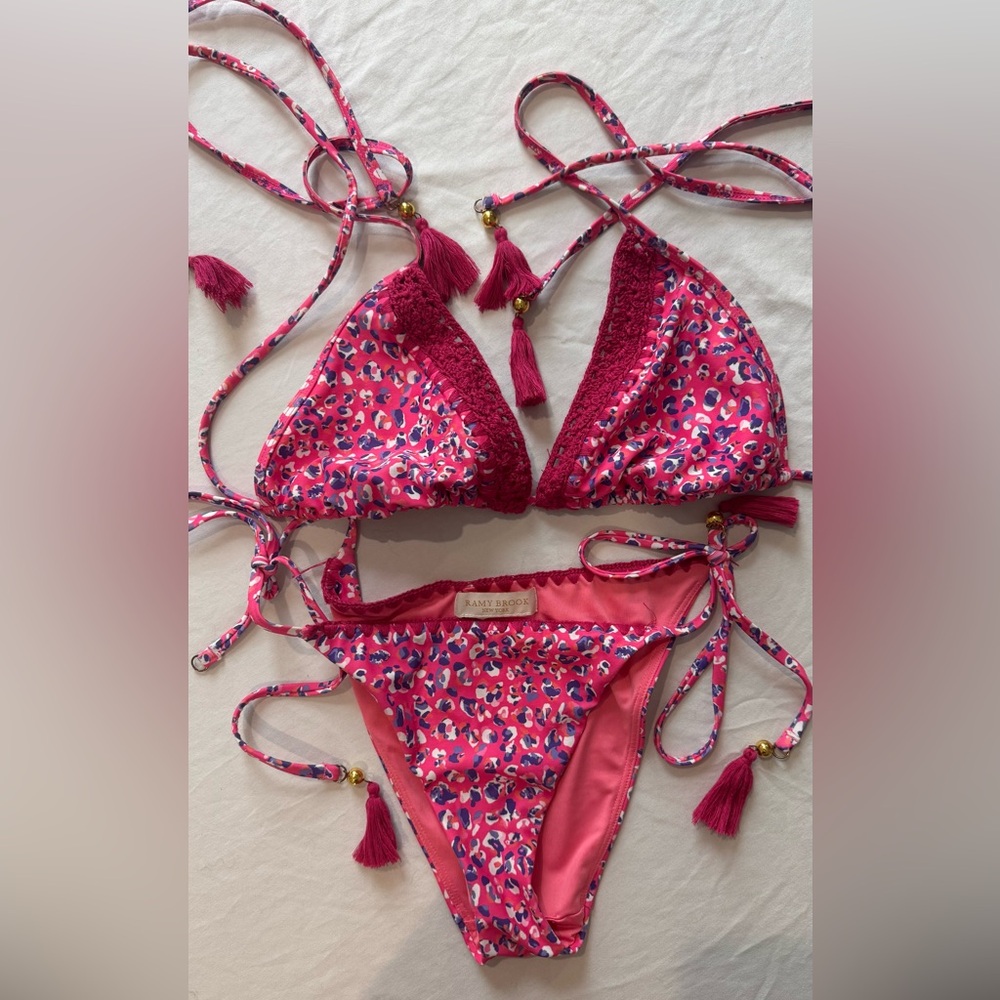 Ramy Brook Fuchsia and White Leopard Bikini